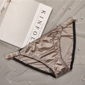Women's Satin Thong Underwear-Lace Trim