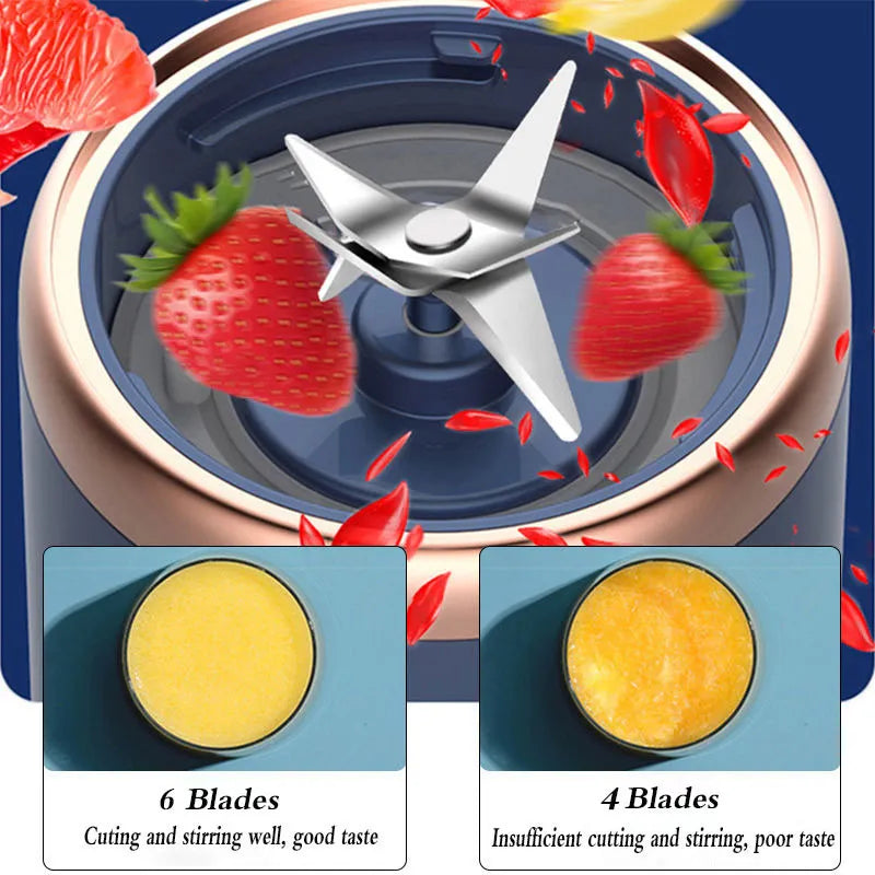 6-Blade Portable USB Blender