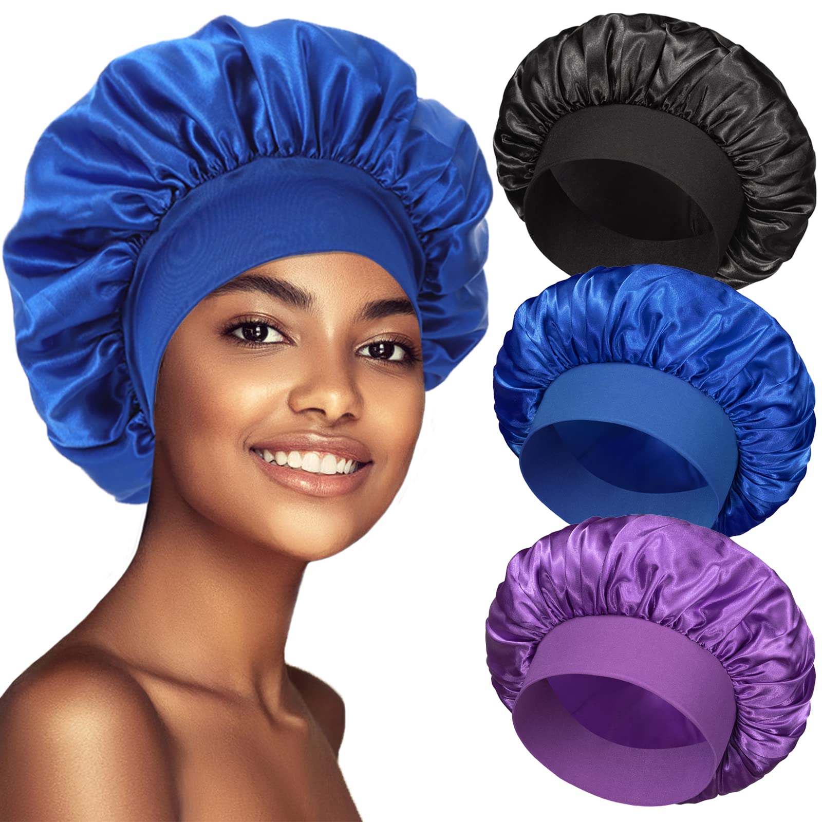 3 Pack Satin Sleep Bonnets