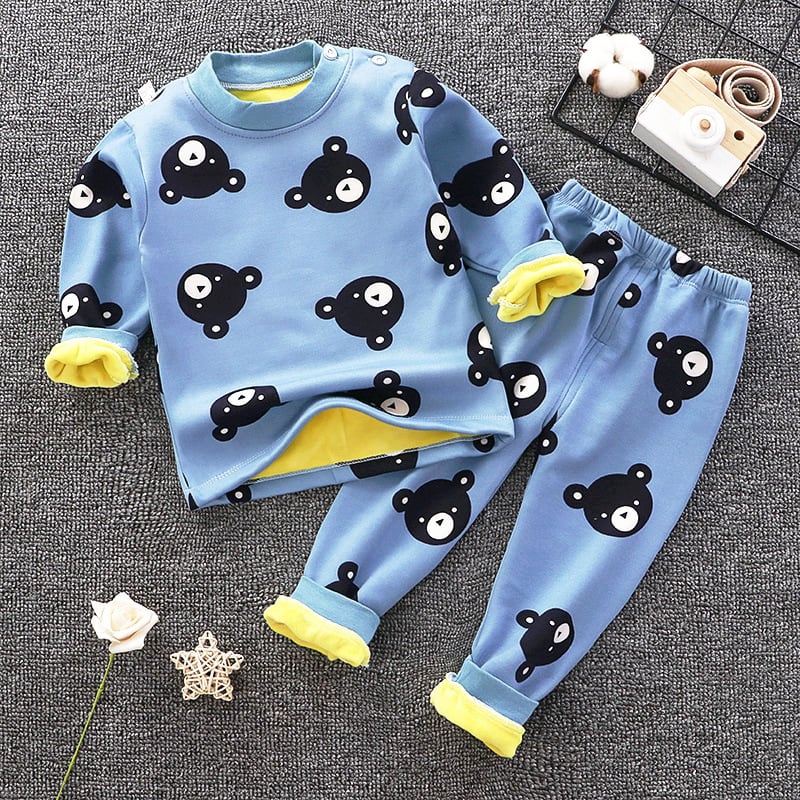 Kids Fleece-Lined Winter Thermal Set – Boys & Girls