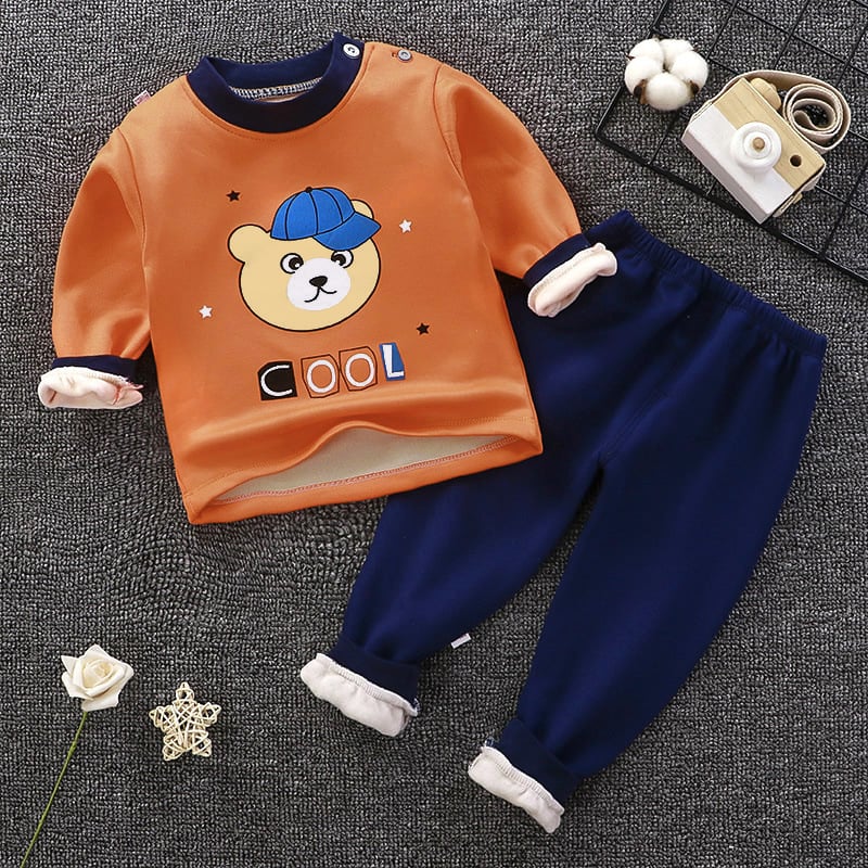 Kids Fleece-Lined Winter Thermal Set – Boys & Girls