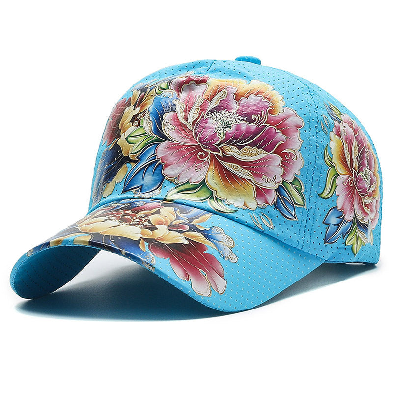 Floral Embroidered Adjustable Baseball Cap-Unisex