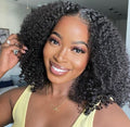 Curly Human Hair Lace Front  Wig