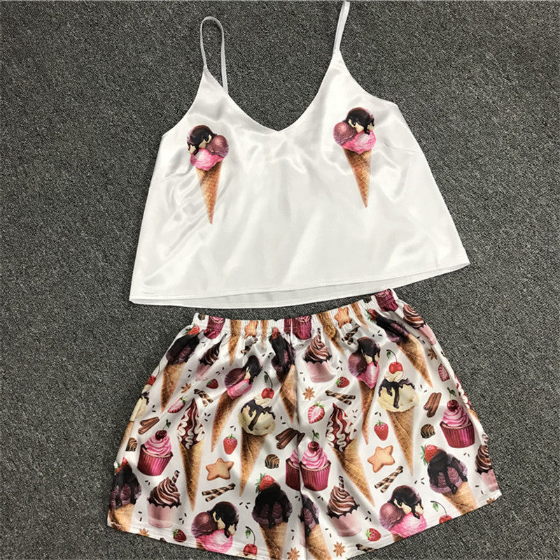 Women's Satin Cami & Shorts Pajama Set – Summer Sleepwear