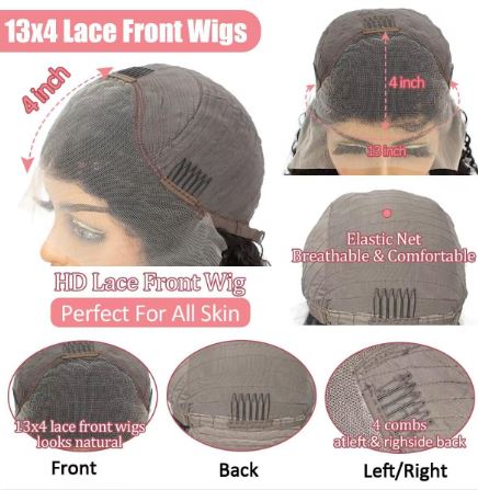 Curly Human Hair Lace Front  Wig
