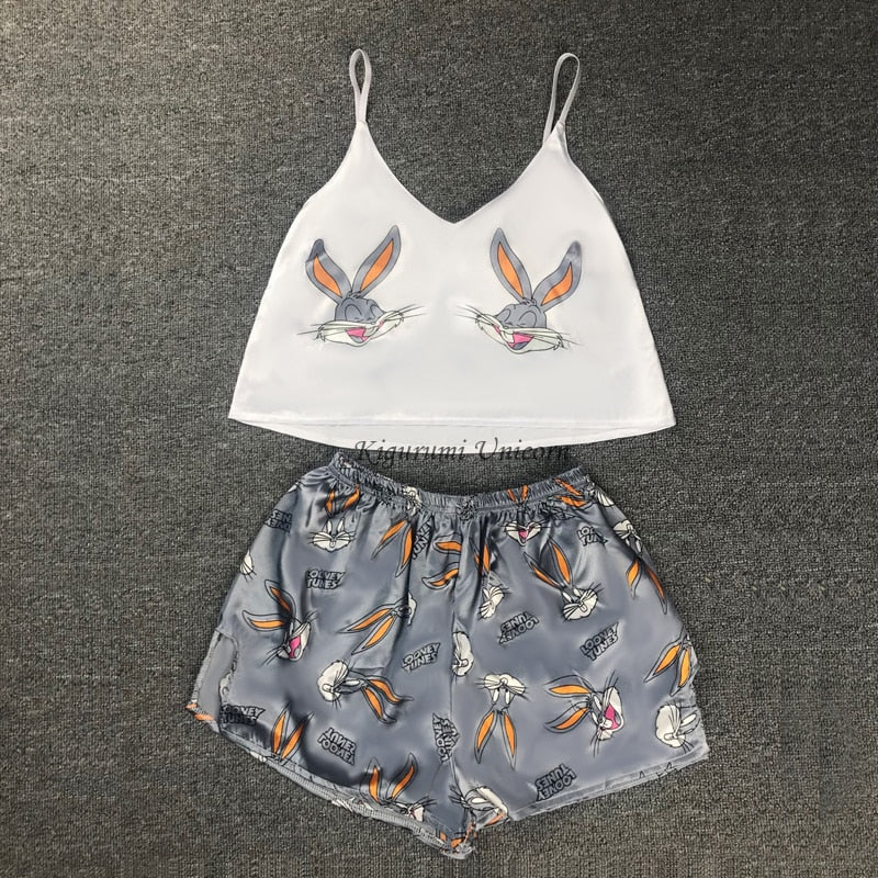 Women's Satin Cami & Shorts Pajama Set – Summer Sleepwear