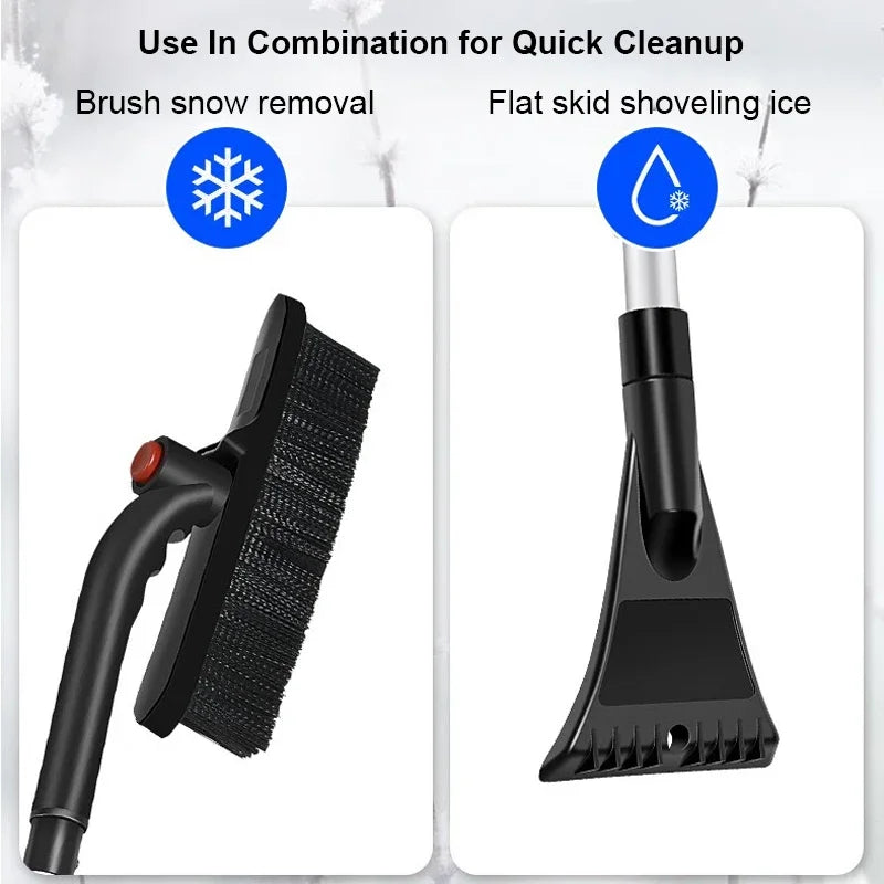 Extendable Car Snow Brush & Ice Scraper – Winter Windshield Snow Removal Tool