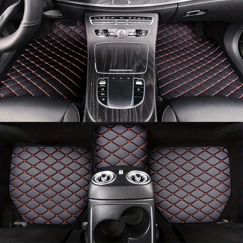 Universal 5-Piecs Waterproof PU  Leather Car Floor Mats