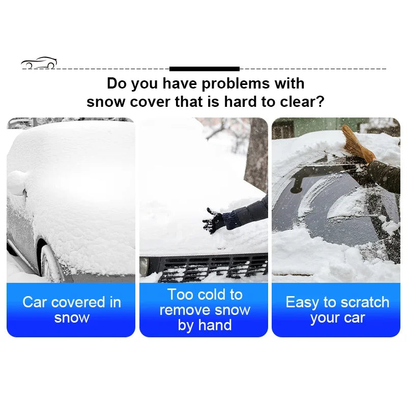 Extendable Car Snow Brush & Ice Scraper – Winter Windshield Snow Removal Tool