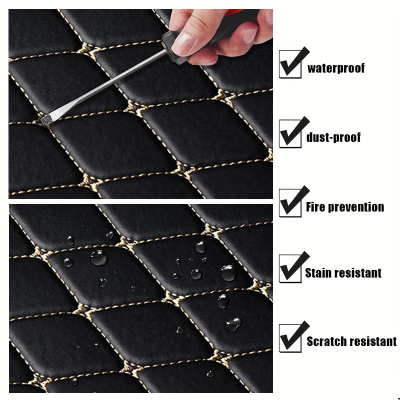 Universal 5-Piecs Waterproof PU  Leather Car Floor Mats