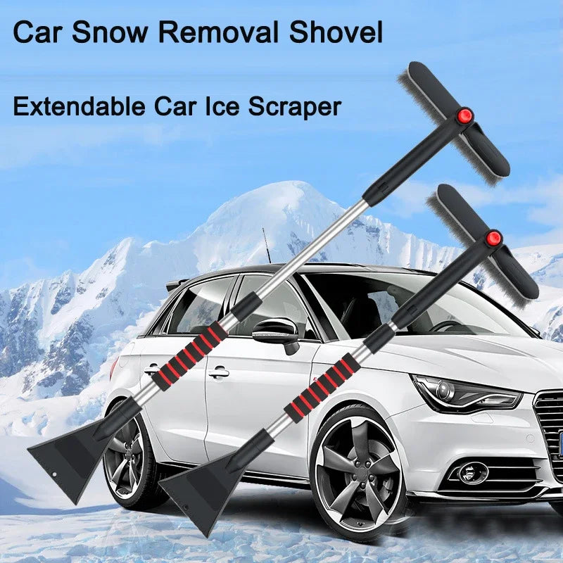 Extendable Car Snow Brush & Ice Scraper – Winter Windshield Snow Removal Tool