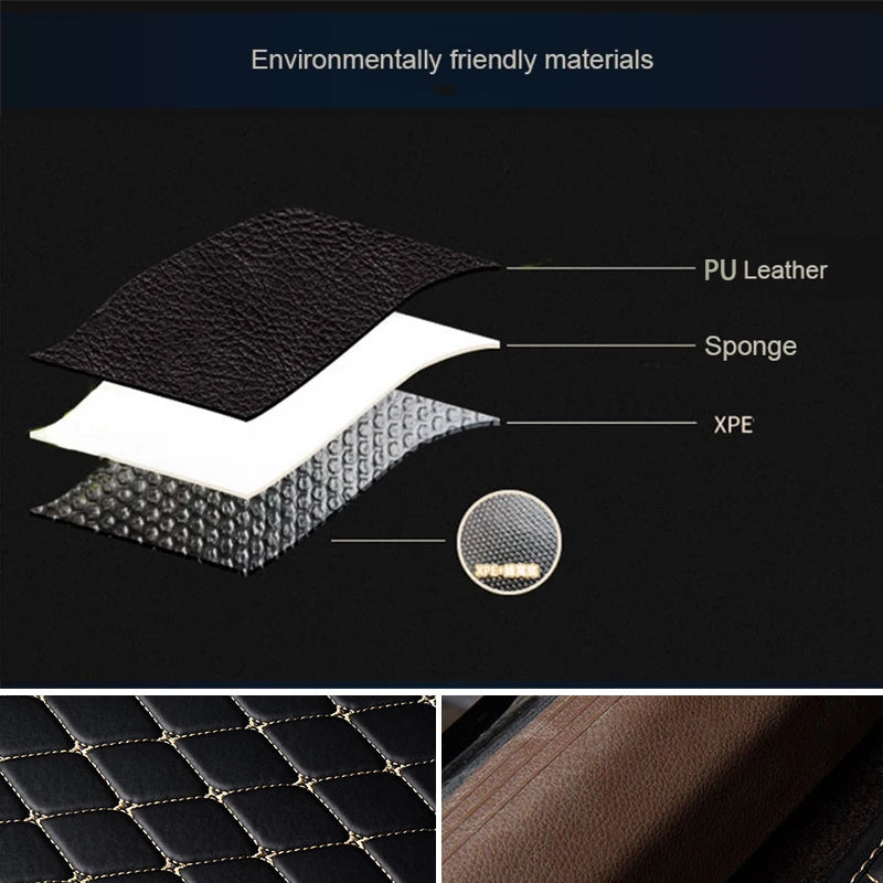 Universal 5-Piecs Waterproof PU  Leather Car Floor Mats
