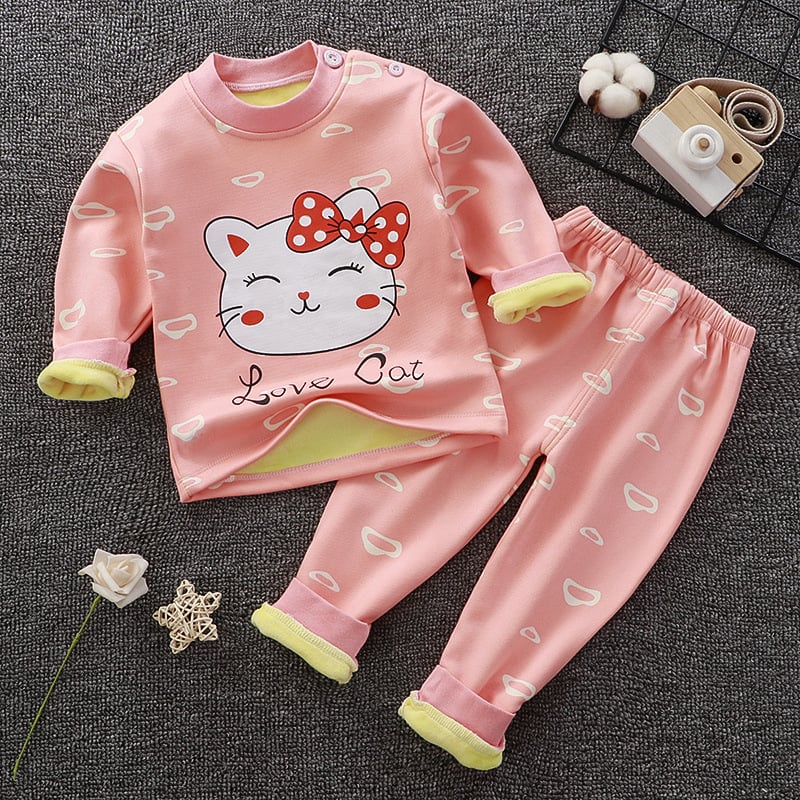 Kids Fleece-Lined Winter Thermal Set – Boys & Girls