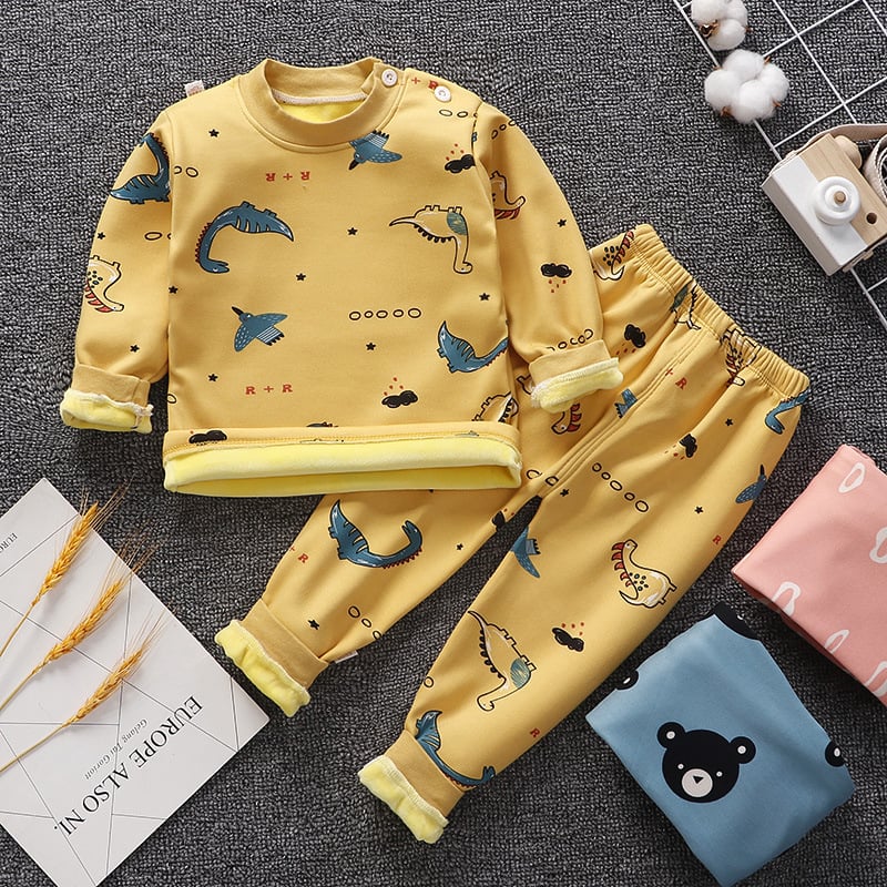 Kids Fleece-Lined Winter Thermal Set – Boys & Girls