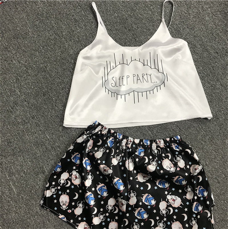 Women's Satin Cami & Shorts Pajama Set – Summer Sleepwear